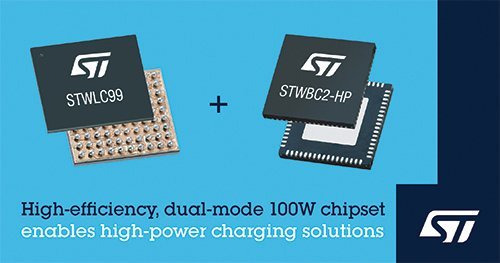 STMicroelectronics reveals 100-Watt wireless power receiver for fastest Qi-compliant charging